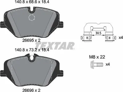 Obrázok produktu pre Bmw Brzdové Doštičky Predné 2/5/X1 1,5-2,0 21-