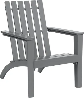 Produktbild von GOPLUS Adirondack Stuhl, Gartenstuhl ergonomisch aus Akazienholz mit Armlehnen, hoher Rückenlehne, Holzstuhl Outdoor bis 160kg belastbar, Grau