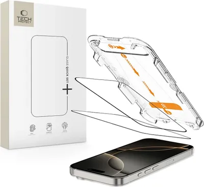 Immagine prodotto di Tech-Protect Quick Set+ 2-Pack vetro temperato per Iphone 16 Pro