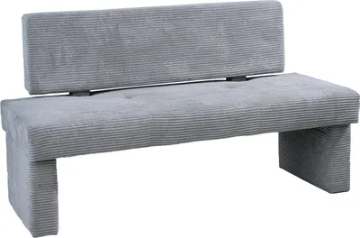 Produktbild von Sitzbank - 150 x 63 cm - Hellgrau - Cordbezug - Holzgestell - mit Rückenlehne