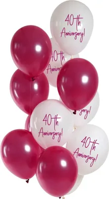 Produktbild von 12 Jubiläumsballonmix 40th 33cm