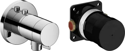 Produktbild von KEUCO IXMO Thermostat-Brausearmatur-Set Unterputz mit Schlauchanschluss Thermostat mit Schlauchanschluß, rund verchromt