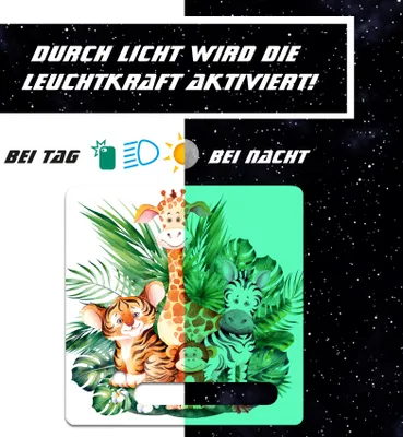 Produktbild von Nachtleuchtende Schutzfolie kompatibel mit Toniebox1 passgenaue Folie mit Motiv Kratzschutz für Musikbox Y031-33 Dschungeltiere