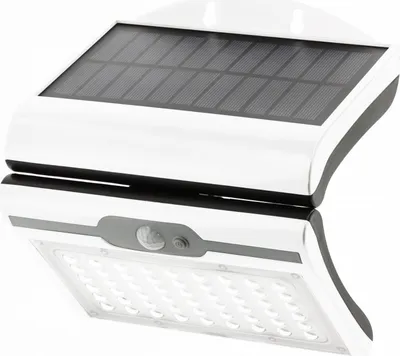 Produktbild von 4 Watt LED Solar Eingangsbeleuchtung Außenleuchte mit Dämmerung und Bewegungs-Sensor in Weiß|Kaltweiß|300 Lumen