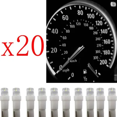 Image de 20 pcs T5 led 17 37 73 74 SMD voiture lampe LED tableau de bord voiture instrument ampoule 12 V blanc
