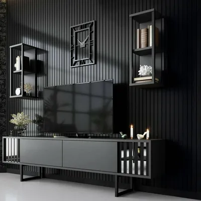 Productafbeelding van Iva - Woonkamer Set, Antraciet Zwart, Modulair