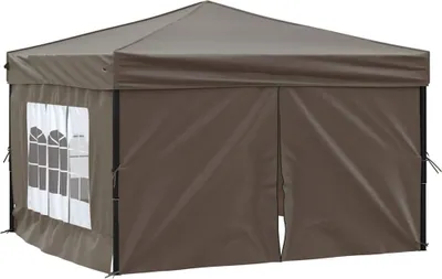 Obrázok produktu pre vidaXL Párty stan skladací s bočnými stenami Taupe 3x3 m