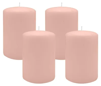 Produktbild von Flachkopf-Stumpenkerzen Taupe Rose 120 x Ø 60 mm, 4 Stück