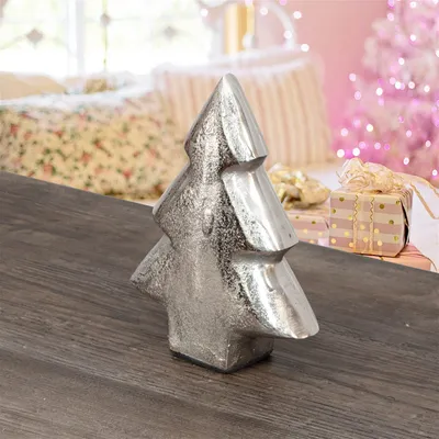 Produktbild von Skulptur, Silber, Aluminium, Weihnachtsbaum Optik, Weihnachten