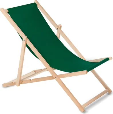 Image de Chaise longue Bain de soleil pliable en bois de hêtre sans accoudoirs Bain de soleil de jardin Chaise longue vert foncé