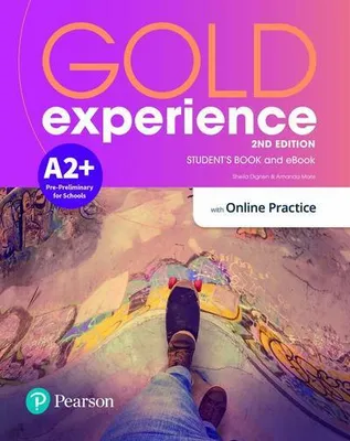 Imagen del producto de Gold Experience 2nd edición, libro de texto para estudiantes de nivel A2+, junto con la versión electrónica y acceso a ejercicios en línea