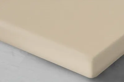 Produktbild von Spannbettlaken, Satin-Spannbettlaken, hochwertige Qualität, Mit Gummiband 90x200 Beige