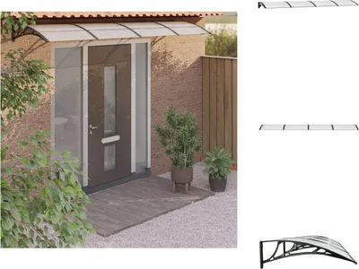 Obrázek produktu pro vidaXL Dveřní stříška černá a průhledná 400x80 cm polykarbonát - Markýzy