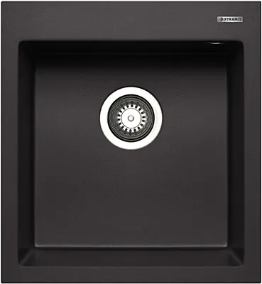 Produktbild von PYRAMIS Spüle ISTROS 46x50 in VOLCANO mit Excenterbedienung / Granitspüle / Steinspüle / Ausschnitt 440 x 480 mm