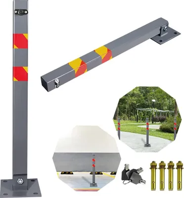 Produktbild von ACXIN 1 ks parkovacia zábrana Skladací parkovací stĺpik s 3 kľúčmi Štvorcový stĺpik s výstražnými pruhmi (verzia na dodatočnú montáž)