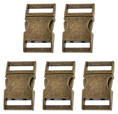 Produktbild von Metall Steckschnalle - 20,5 mm Schnellverschluss - Für Gurtbänder - 5 Stück - Messing
