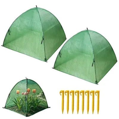 Image de 2 housses de protection contre le gel, dimensions 56x56 cm, pour protéger les plantes en pot en hiver, idéales pour le jardin