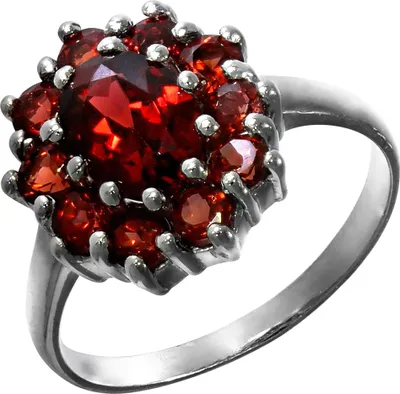 Produktbild von F Ring 925/- Sterling Silber weiß 060 (19,1) Granat rot 283270045