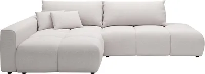 Produktbild von Offenes Ecksofa mit Schlaffunktion - Ecke links - Strukturstoff Beige - MINTURNO