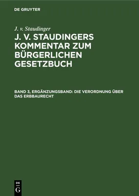 Produktbild von Die Verordnung über das Erbbaurecht
