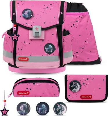 Produktbild von Belmil Classy Plus Schulranzen Set 5-teilig mit Brustgurt - Pink Black