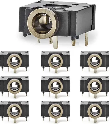 Produktbild von 10x Klinkenbuchse 3,5mm mit Schalter Stereo Platinenmontage Einbaubuchse Aux
