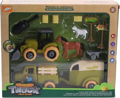 Produktbild von Bauernhof-Set Traktor Anhänger Tiere Trecker