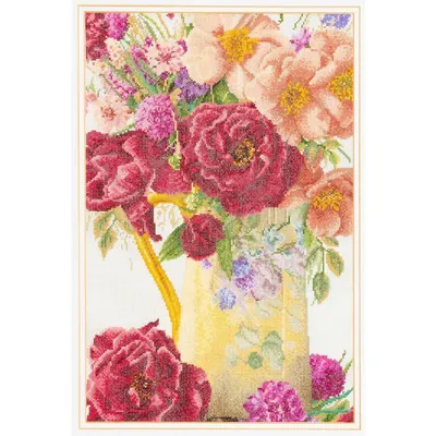 Produktbild von Thea Gouverr zestaw do haftu krzyżykowego "Rose Bouquet Evenweave", 24x34cm
