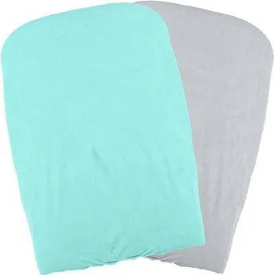Produktbild von DOMIVA 2er Pack Wickelauflagenbezüge, PolyBaumwolle, , Aqua/Perle, 50 x 75 cm