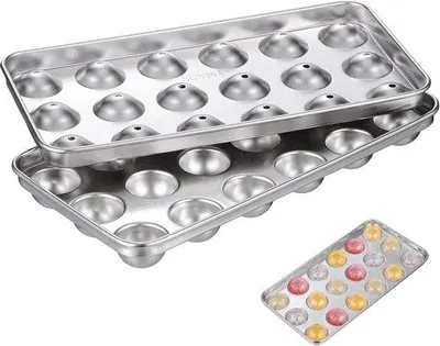 Produktbild von Metallische Eiswürfelformen, Eiswürfelhalter aus Edelstahl, Eiswürfelschalen, 18 Eisfachkästen, Eiswürfel mit Deckel, Barzubehör, Cocktail- und Cocktailzubehör, Whisky- und Weinzubehör, Früchte und Früchtepuree