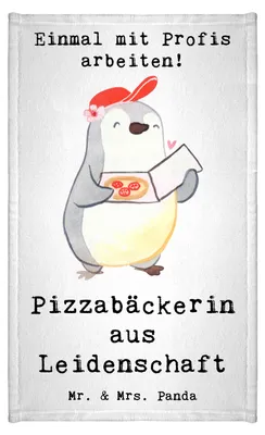 Produktbild von Mr. & Mrs. Panda Handtuch Pizzabäckerin Leidenschaft - Weiß - Geschenk, Gästetuch, Spruch, Pizzabringdienst, Frotteetuch, Witzig, Mini-Handtuch, Lustig, gäste wc