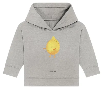 Produktbild von Mr. & Mrs. Panda Organic Baby Hoodie Beste Freunde Zitrone 12. - 18. Monat - Heather Grey - Geschenk, Fehlende Keywords, Kapuzensweatshirt, Kapuzenshirt, Lustige Sprüche