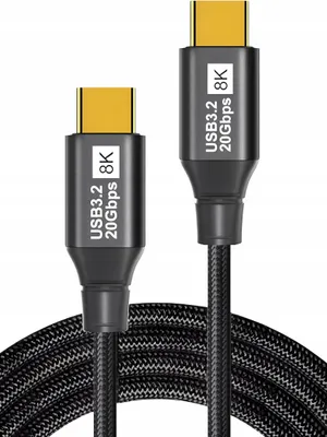 Image de Câble USB 3.2 Thunderbolt 3, 100 W, 20 Gbit/s, 8K60Hz, 4K120Hz, câble USB-C, 1,5 m