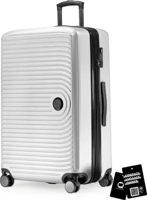 Produktbild von Hauptstadtkoffer - Großer Koffer + digitaler Kofferanhänger, Reisekoffer XL Erweiterung, Hardcase Rollkoffer 4 Rollen Aufgabegepäck 130L TSA-Schloss,matt Weiß