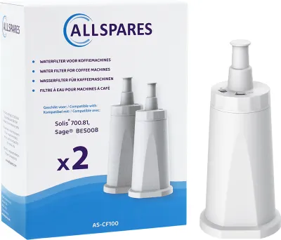 Produktbild von AllSpares Wasserfilter (2x) geeignet für Sage Kaffeemaschinen Ersatzfilter für Sage ES008 / BES008