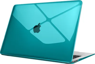 Produktbild von Fintie Hülle kompatibel mit MacBook Air 13 (2018-2020 Version) A2337(M1)/A2179/A1932, Ultradünne Hartschale Schutzhülle Snap Case kompatibel mit MacBook Air 13" Retina, Dunkles Cyan