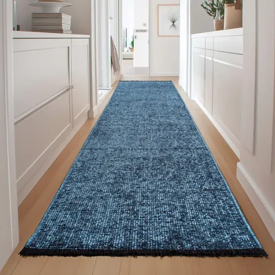 Produktbild von Homebyhome, Baumwolle Teppich Chenille Waschbar, Boho-Stil, Rutschfest & Weich, für Wohnzimmer, Schlafzimmer, Grösse: 80x250 cm