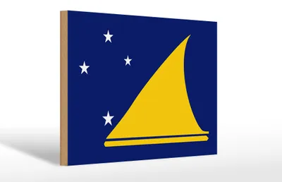 Produktbild von Holzschild Flagge Tokelaus 30x20cm Flag of Tokelau