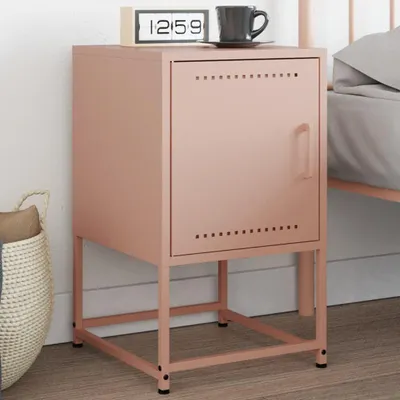 Image de vidaXL Table de nuit rose 36x39x60,5 cm acier
