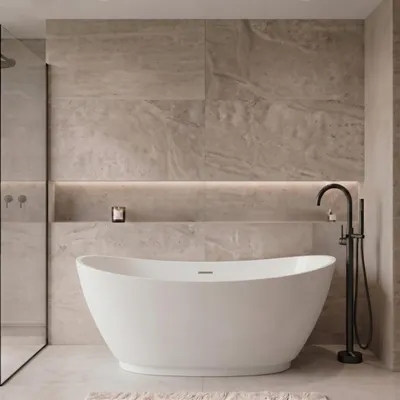 Obrázok produktu pre BALNEO Voľne stojaca vaňa PARMA 170 × 72 cm v sivej farbe No Rim