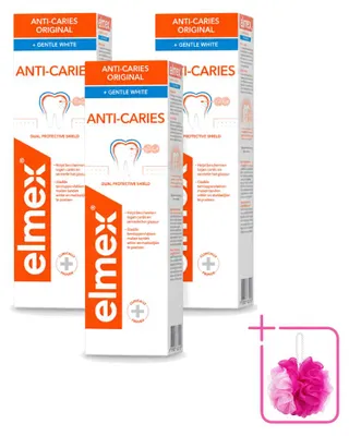 Immagine prodotto di 3 tubetti di dentifricio Elmex anti-carie sbiancante - 75 ml - confezione multipack - 3 pezzi
