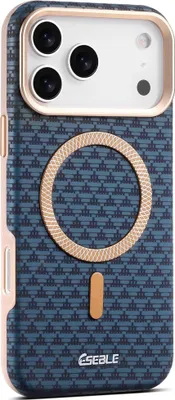 Image de Étui ESEBLE pour Apple iPhone 17 Pro en similicuir et TPU hybride avec protection MagSafe, bleu