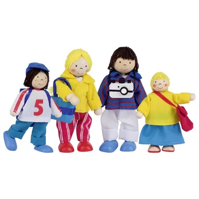 Produktbild von Goki Biegepuppen Urlauberfamilie, Modepuppe, Männer & Frauen (Set), 3 Jahr(e), 90 mm, 130 g, Mehrfarbig
