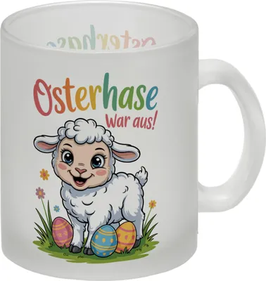 Produktbild von Osterlamm Glas Tasse - Osterhase war aus