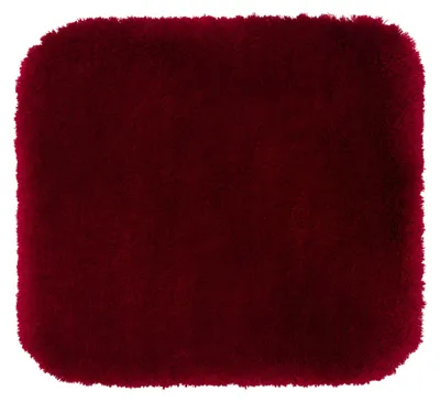 Produktbild von GÖZZE Deluxe extra weicher Hochflor Badteppich rutschfester Mikrofaser-Badvorleger Bordeaux 50 x 45 cm