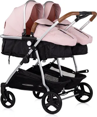 Produktbild von CHIPOLINO Kinderwagen fü r Zwillinge, ungleiche Sternenkinder - Combinovan Duo Smart Pink Marshmallow