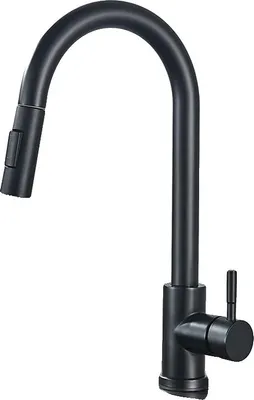 Produktbild von Küchenarmatur, Ausziehbare Sprühfunktion, Einhebel-Design, Schwarz A