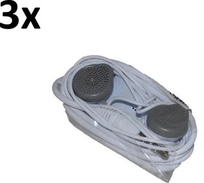 Produktbild von 3x Kopfhörer für Original Samsung Galaxy S6 Edge SM-G925F weiß In-Ear earphone Headset Ohrhörer 3,5mm Stereo Sound 61 + Hakai Pad