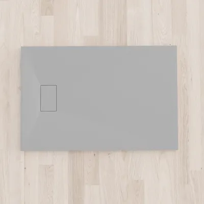 Produktbild von i-flair - SMC Duschwanne 120x80 cm mit anti-rutsch Oberfläche in grauer Steinoptik inkl. Ablaufgarnitur