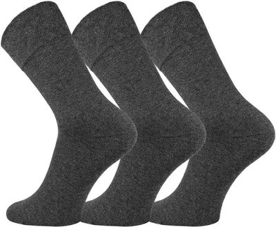 Produktbild von FussFreunde 6 Paar Baumwoll-Socken mit breitem Komfort Piqué-Bund, Anthrazit, Größe 47-50